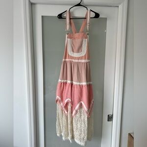 🌸 POL Overall Boho Patchwork Maxi Dress – Size M/L 🌸